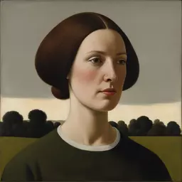 portrait of a woman by David Inshaw