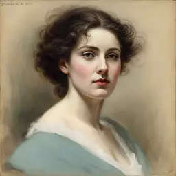 portrait of a woman by Edouard Riou