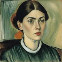 portrait of a woman by Edvard Munch
