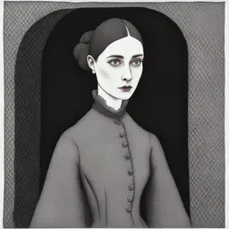 portrait of a woman by Edward Gorey