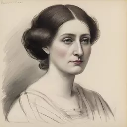 portrait of a woman by Edward Lear