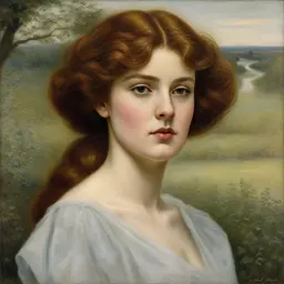 portrait of a woman by Edward Robert Hughes