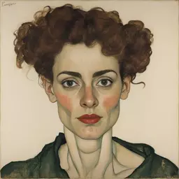 portrait of a woman by Egon Schiele