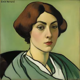 portrait of a woman by Emile Bernard