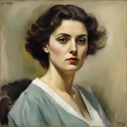 portrait of a woman by Ettore Tito