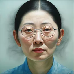 portrait of a woman by Fang Lijun