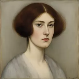 portrait of a woman by Fernand Khnopff