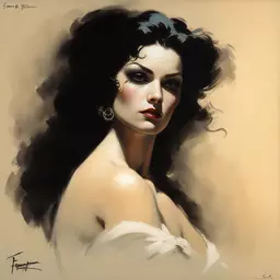 portrait of a woman by Frank Frazetta