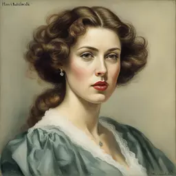 portrait of a woman by Hans Baluschek