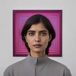 portrait of a woman by Haroon Mirza