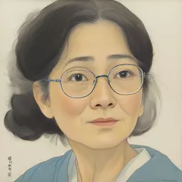 portrait of a woman by Hayao Miyazaki