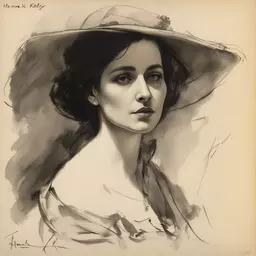 portrait of a woman by Heinrich Kley