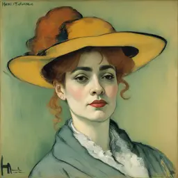 portrait of a woman by Henri De Toulouse Lautrec