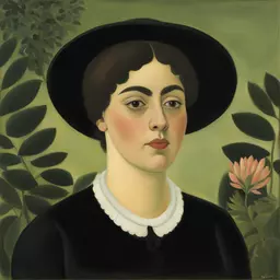 portrait of a woman by Henri Rousseau