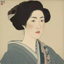 portrait of a woman by Hiroshi Yoshida