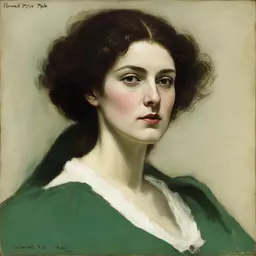 portrait of a woman by Howard Pyle