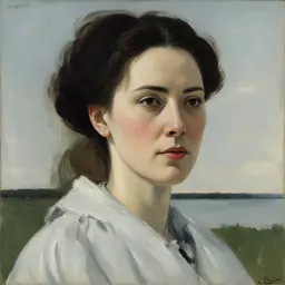 portrait of a woman by Isaac Levitan
