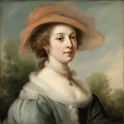 portrait of a woman by Jean-Antoine Watteau