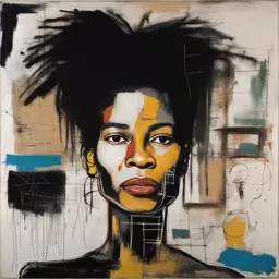 portrait of a woman by Jean-Michel Basquiat