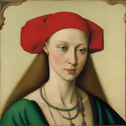 portrait of a woman by Jean Fouquet
