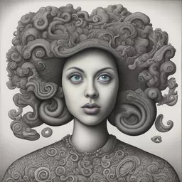 portrait of a woman by Jim Woodring
