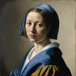 portrait of a woman by Johannes Vermeer