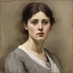 portrait of a woman by Jules Bastien-Lepage