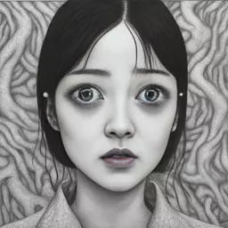 portrait of a woman by Junji Ito