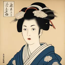 portrait of a woman by Katsushika Hokusai