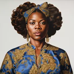 portrait of a woman by Kehinde Wiley