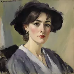 portrait of a woman by Konstantin Korovin