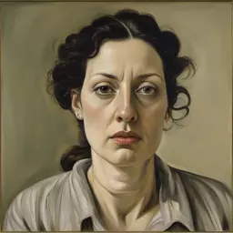 portrait of a woman by Lucian Freud