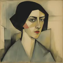 portrait of a woman by Lyonel Feininger