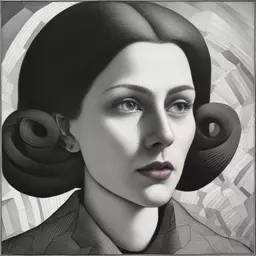 portrait of a woman by M.C. Escher