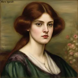 portrait of a woman by Marie Spartali Stillman