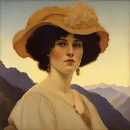portrait of a woman by Maxfield Parrish