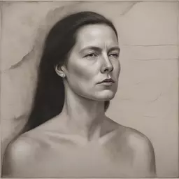 portrait of a woman by Michael Heizer