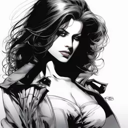 portrait of a woman by Mike Deodato