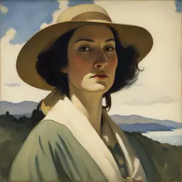 portrait of a woman by NC Wyeth