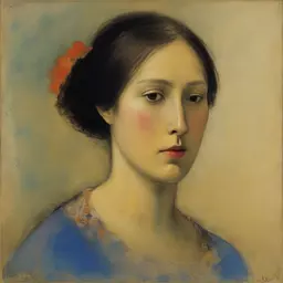 portrait of a woman by Odilon Redon