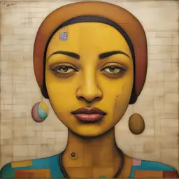 portrait of a woman by Os Gemeos