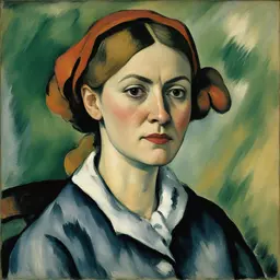 portrait of a woman by Paul Cézanne