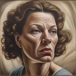 portrait of a woman by Peter Howson