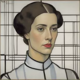 portrait of a woman by Piet Mondrian