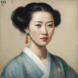 portrait of a woman by Qian Xuan