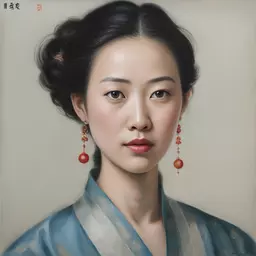portrait of a woman by Qing Han