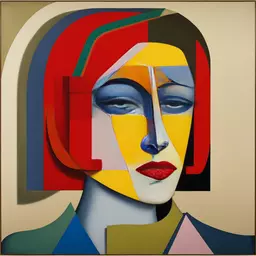 portrait of a woman by Richard Lindner