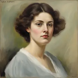 portrait of a woman by Robert Antoine Pinchon