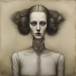 portrait of a woman by Santiago Caruso