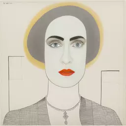 portrait of a woman by Saul Steinberg